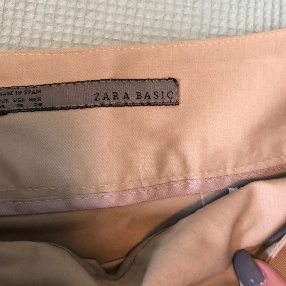 Zara Beige A line Pleated Skirt w/ Belt - Picture 2 of 3